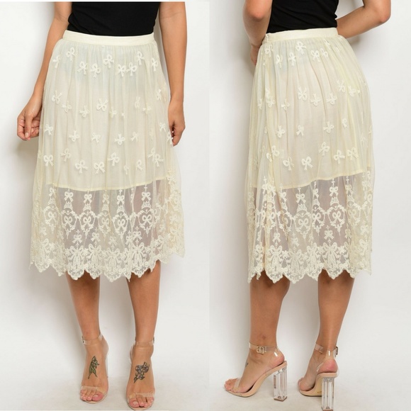 Alythea Dresses & Skirts - Cream Lace Skirt {Alythea}